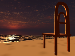 海と夕日と大きな椅子 ~Sea‚sunset‚big chair~