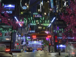 Rainy Cyberpunk City