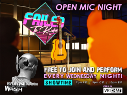 Failed To Render Open Mic Night at BrainWash Cafe