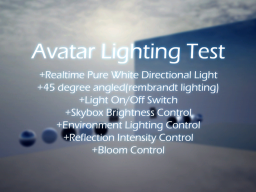 Avatar Lighting Test World（Realtime Directional Light）