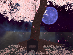 水の上の桜の木