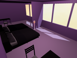 紫色の部屋