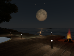 Theron's Island at night - party edition