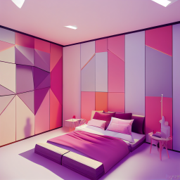 A Low Poly Pink Room