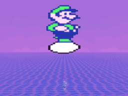 Luigi's Ridin on an Egg over the Ocean world