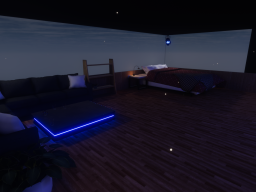 Blue Apartment at Night