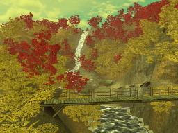 Colored Autumn Waterfall