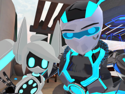 Four Blue Robot Avatars